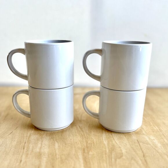 FRIENDS TV Show Central Perk Coffee Cup Stackable Mug Set 4 Silver Holder EUC - Picture 4 of 6